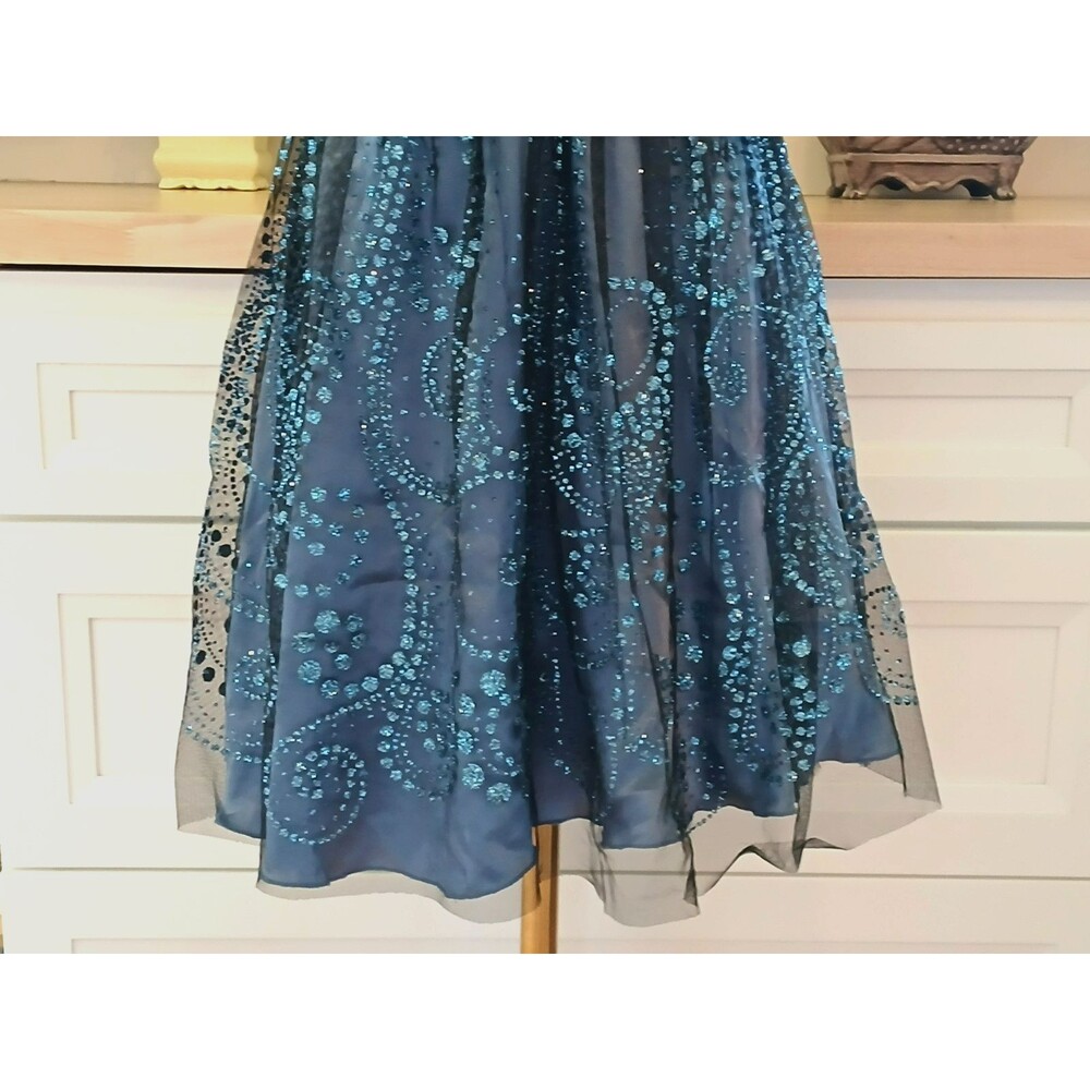 B. Darlin Cocktail Party Dress Prom Wedding Sequin Tool Overlay Size 3/4 Zipper - Picture 10 of 16